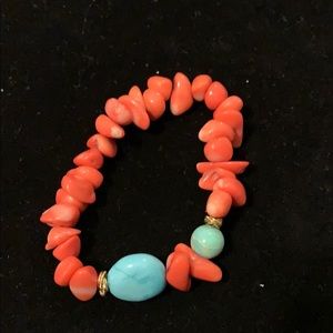 Coral and turquoise stone